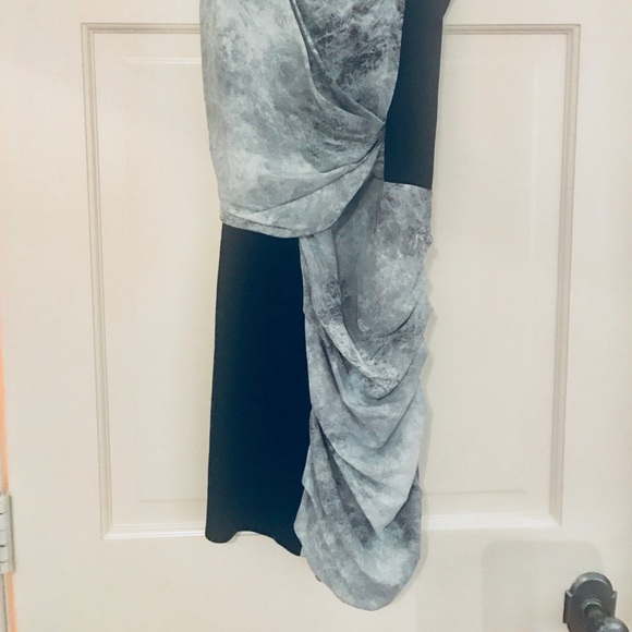 Helmut Lang graphite print draped dress - Picture 3 of 8